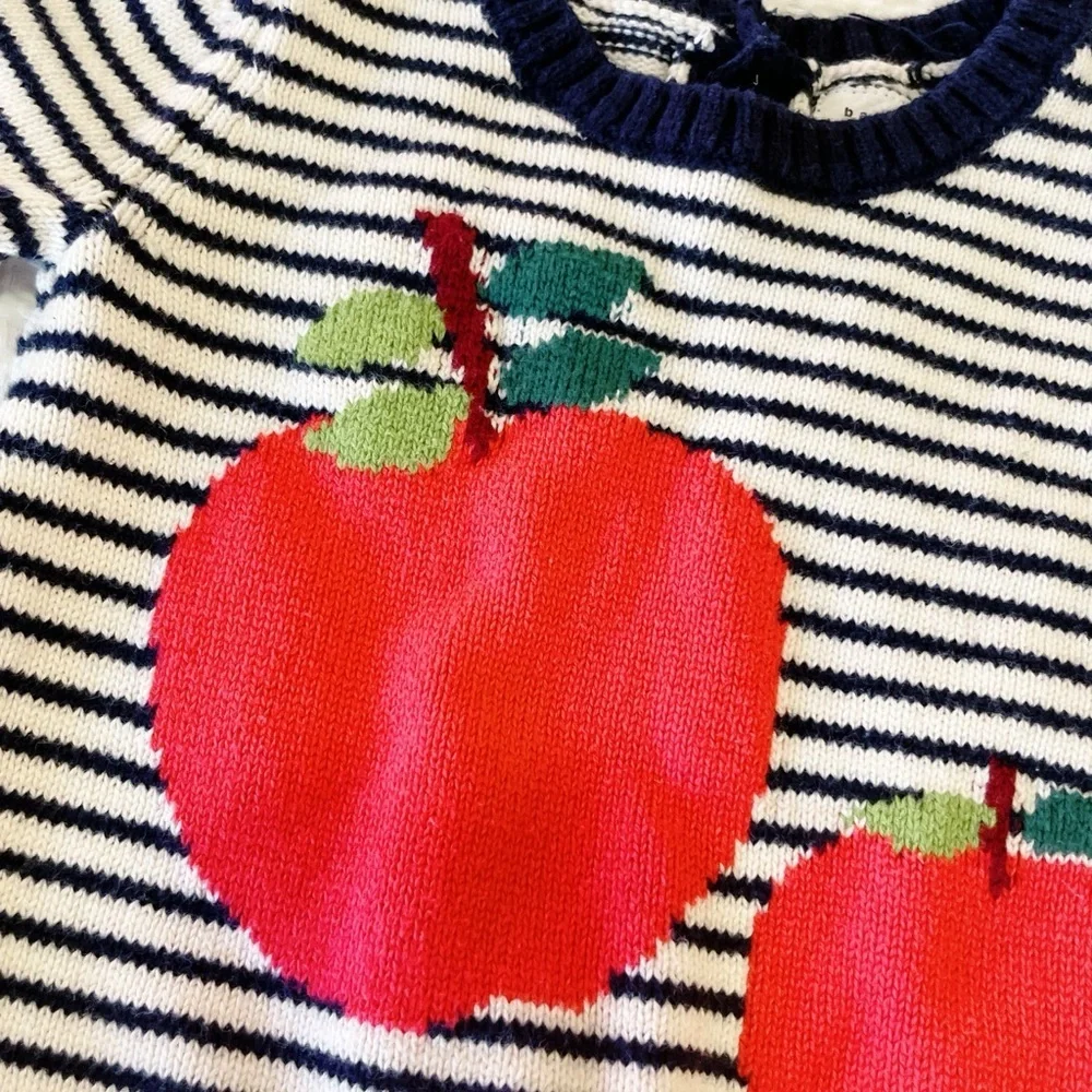 Baby Gap Striped Apple Knit Sweater Dress – Size 6–12 Months